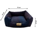 Ver imagem 3 de Cama Quadrada para Cachorro ou Gato Luppet Luxo Preto com Bolinhas Coloridas Gg