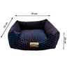 Cama Quadrada para Cachorro ou Gato Luppet Luxo Preto com Bolinhas coloridas GG - 3