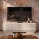 Ver imagem 3 de Rack Arcus para TV até 75 Polegadas Organico Cantos Arredondado com LED 180 cm - Off White