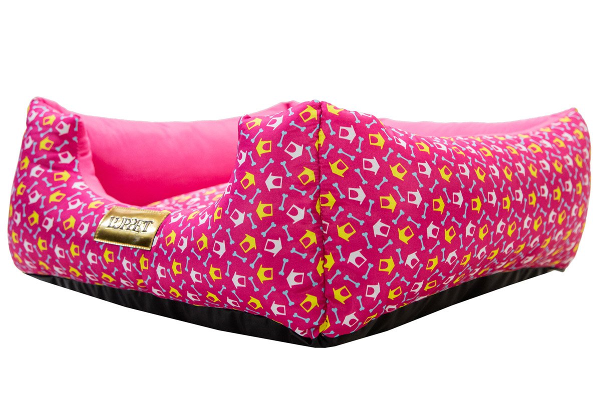 Cama Quadrada para Cachorro ou Gato Luppet Luxo Rosa Ossinho - GG - 2