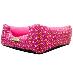 Cama Quadrada para Cachorro ou Gato Luppet Luxo Rosa Ossinho - GG - 2