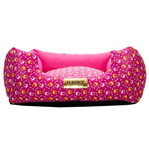 Cama Quadrada para Cachorro ou Gato Luppet Luxo Rosa Ossinho - GG