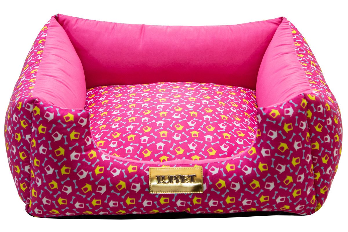 Cama Quadrada para Cachorro ou Gato Luppet Luxo Rosa Ossinho - GG - 3