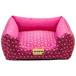 Cama Quadrada para Cachorro ou Gato Luppet Luxo Rosa Ossinho - GG - 3