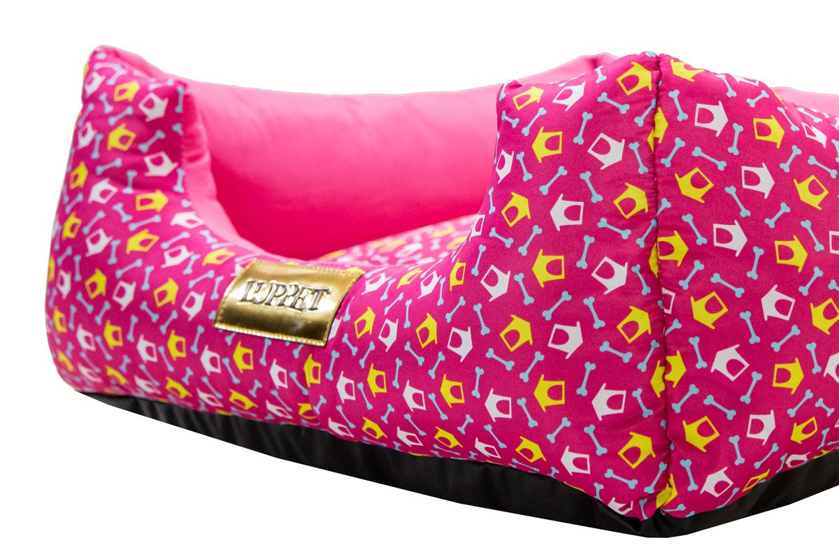 Cama Quadrada para Cachorro ou Gato Luppet Luxo Rosa Ossinho - GG - 4