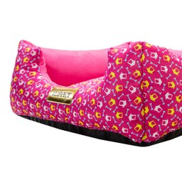 Cama Quadrada para Cachorro ou Gato Luppet Luxo Rosa Ossinho - GG - 4