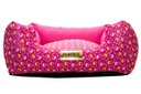 Ver imagem 1 de Cama Quadrada para Cachorro ou Gato Luppet Luxo Rosa Ossinho - G