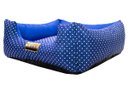 Ver imagem 4 de Cama Quadrada para Cachorro ou Gato Luppet Luxo Azul Poa - G