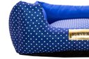 Ver imagem 2 de Cama Quadrada para Cachorro ou Gato Luppet Luxo Azul Poa - G
