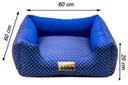 Ver imagem 5 de Cama Quadrada para Cachorro ou Gato Luppet Luxo Azul Poa - G