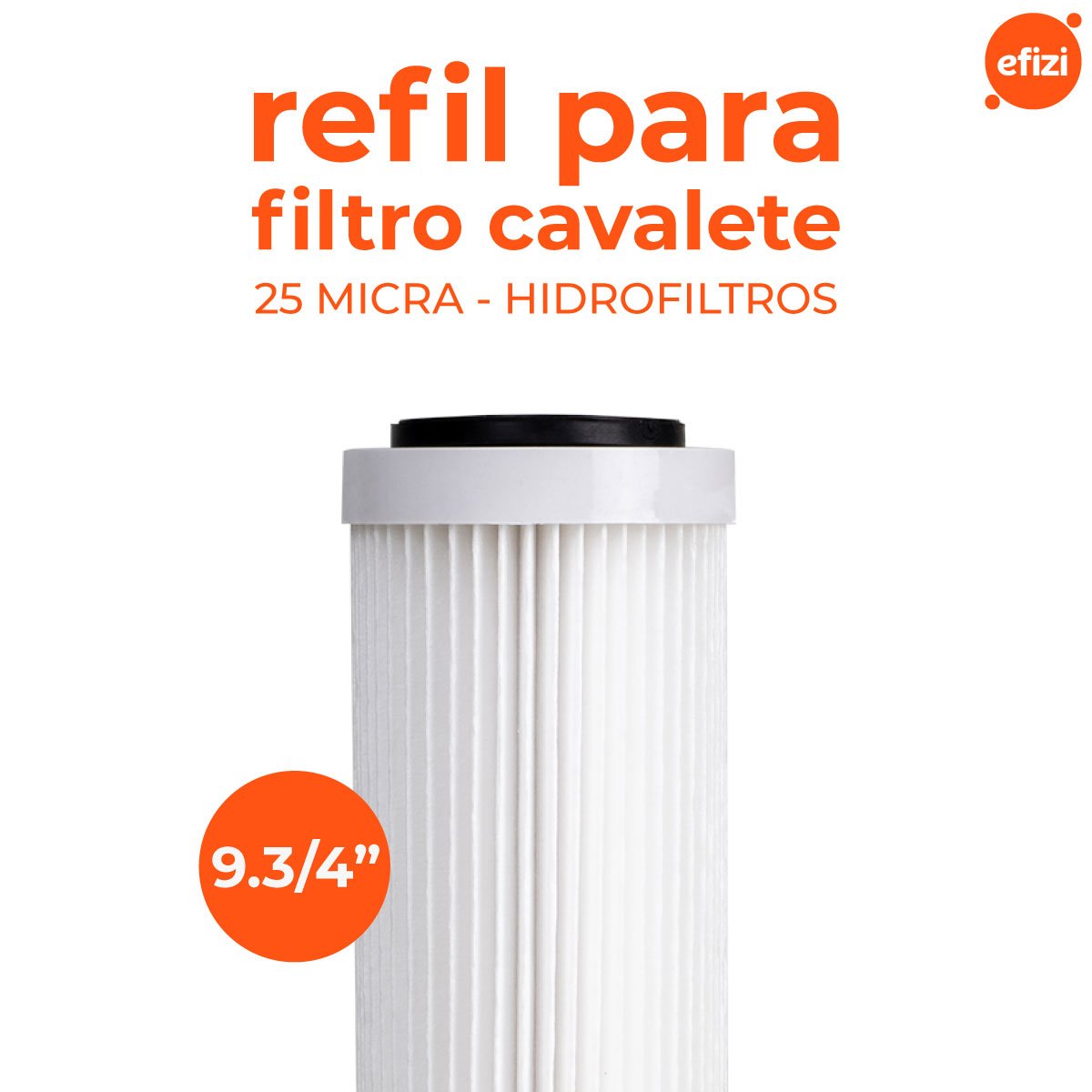 REFIL FILTRO CAVALETE  9.1/4" 25 MICRA LAVÁVEL HIDROFILTROS - 2