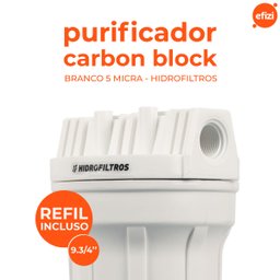 Filtro Cavalete Clor 9.3/4" Carvão Ativado Branco Hidrofiltros - 2