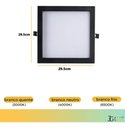 Ver imagem 4 de Kit 10 Painel Plafon Led Teto Embutir Quadrado 24w Preto - Bco Quente 3000k