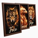 Ver imagem 4 de Kit 3 Quadros Foco Vence Jogo Motivacionais com Moldura:tabaco