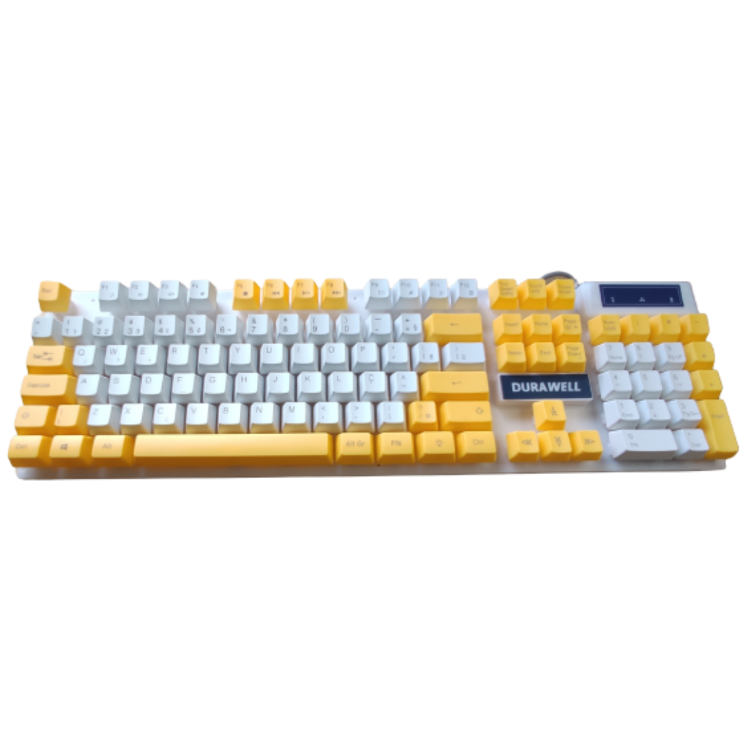 KIT TECLADO E MOUSE PROFISSIONAL GAMER LED RGB MEMBRANA DW-450 AMARELO - 3