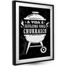 Area de Churrasco Quadro Decorativo de Parede Receba Amigos - 1