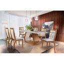 Ver imagem 4 de Mesa de Sala Jantar Alvorada + Tampo Madeirado Reto 180x90cm Imbuia/Off White - Rufato