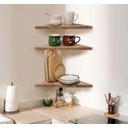 Ver imagem 3 de Conjunto de 3 Prateleiras de Canto em Madeira Rústica para Quarto ,cozinha e Banheiro
