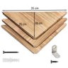 Conjunto de 3 Prateleiras de Canto em Madeira Rústica para Quarto ,cozinha e Banheiro - 6