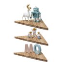 Ver imagem 1 de Conjunto de 3 Prateleiras de Canto em Madeira Rústica para Quarto ,cozinha e Banheiro