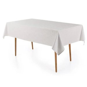 Toalha de Mesa Retangular 6 Lugares Jacquard Melli Branca Karsten