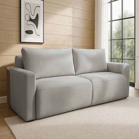 Sofá Cama Nature 2,60 m Retrátil e Reclinável com Couro Sintético