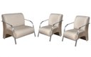 Ver imagem 1 de Conjunto Vênus 2 Poltronas de 1 Lugar e 1 de 2 Lugares Braço Alumínio D Salla Suede Bege