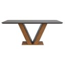 Ver imagem 2 de Mesa de Jantar Rute Freijó Preto Brilho com 4 Cadeiras Lidia Freijó Veludo Moca - Dj Móveis