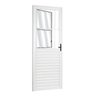 Porta De Alumínio Social Postigo 2,10 X 0,80 Direita Linha Normatizada Cor Branco - 1