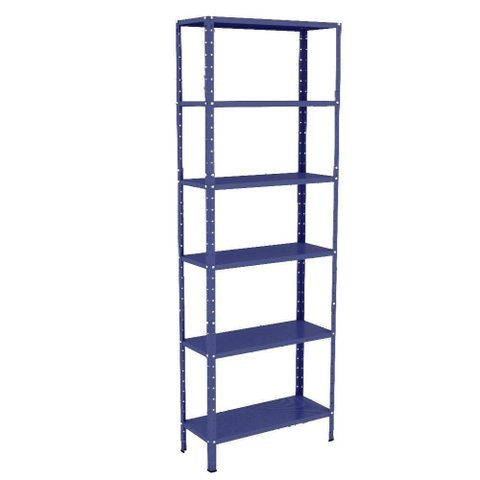 Estante 6 Prateleiras Aço Livros Quarto Cozinha Multiuso Fer Azul