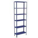 Ver imagem 1 de Estante 6 Prateleiras Aço Livros Quarto Cozinha Multiuso Fer Azul