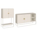 Ver imagem 1 de Conjunto Sala de Estar Buffet e Bar Estilo Orgânico Off White