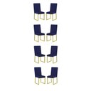 Ver imagem 1 de Kit 8 Cadeiras Estofadas Base de Ferro para Mesa de Jantar Cor:azul Marinho