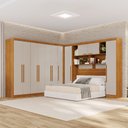 Ver imagem 1 de Guarda-Roupa Casal Modulado Pandora 11 Portas 2 Gavetas Cinamomo/Off White - Pnr Móveis
