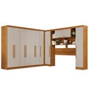 Ver imagem 3 de Guarda-Roupa Casal Modulado Pandora 11 Portas 2 Gavetas Cinamomo/Off White - Pnr Móveis