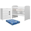Ver imagem 1 de Berço Americano com Cômoda Life MDF Colchão Branco Acetinado Tigus