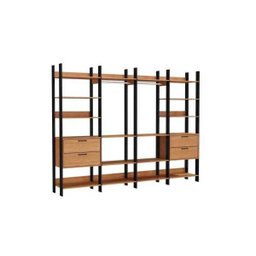 Closet Modulado 4pc 2,89m 4 Gavetas 2 Cabides e Prateleiras Tw406 Dalla Costa-freijó/preto Fosco - 2