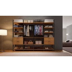 Closet Modulado 4pc 2,89m 4 Gavetas 2 Cabides e Prateleiras Tw406 Dalla Costa-freijó/preto Fosco - 1