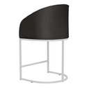 Ver imagem 4 de Cópia - Poltrona Banqueta Mia Estofada Base Metal Branco Tecido Veludo - Estopar Poltrona Mia Base B