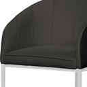 Ver imagem 3 de Cópia - Poltrona Banqueta Mia Estofada Base Metal Branco Tecido Veludo - Estopar Poltrona Mia Base B