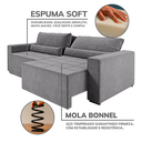 Ver imagem 6 de Sofa Cama 220cm Retratil e Reclinavel 4 Lugares Nepal