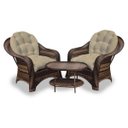 Ver imagem 1 de Conjunto de Poltronas Fibra Sintética Roma - 2 Poltronas e Mesa Centro - Tecido Duna Deserto