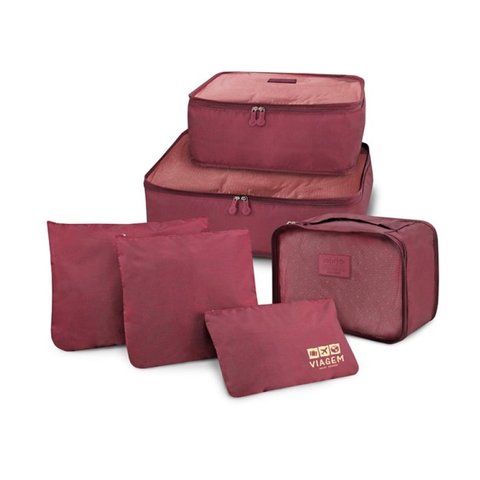 Organizador de Mala 6 Peças para Viagem Necessaire Jacki Design