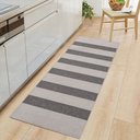 Ver imagem 2 de Tapete Passadeira Boho Listrado 43x140cm Bege/tabaco - Antiderrapante