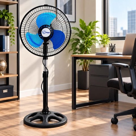 Ventilador de Coluna 220V 40W 3 Velocidades Oscilante Altura Ajustável Pedestal 3 Pás 29cm