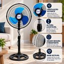 Ver imagem 5 de Ventilador de Coluna 220V 40W 3 Velocidades Oscilante Altura Ajustável Pedestal 3 Pás 29cm