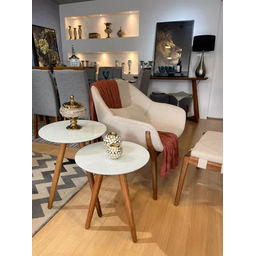 Mesa de Canto Bella Off White Deline - 1