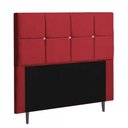 Ver imagem 1 de Cabeceira Estofada Poliana 160cm Queen Strass Courino Vermelho