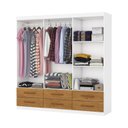 Ver imagem 4 de Guarda-Roupa 6 Portas 6 Gavetas Denver Marrom/Branco/Cinamomo
