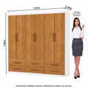 Ver imagem 3 de Guarda-Roupa 6 Portas 6 Gavetas Denver Marrom/Branco/Cinamomo
